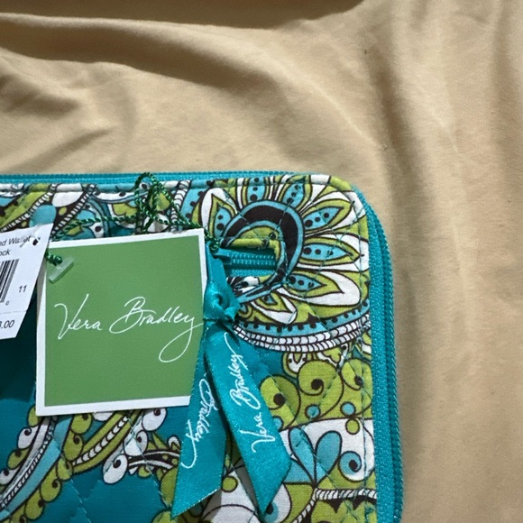 Vera Bradley Turquoise and Lime Wallet - Picture 2 of 6